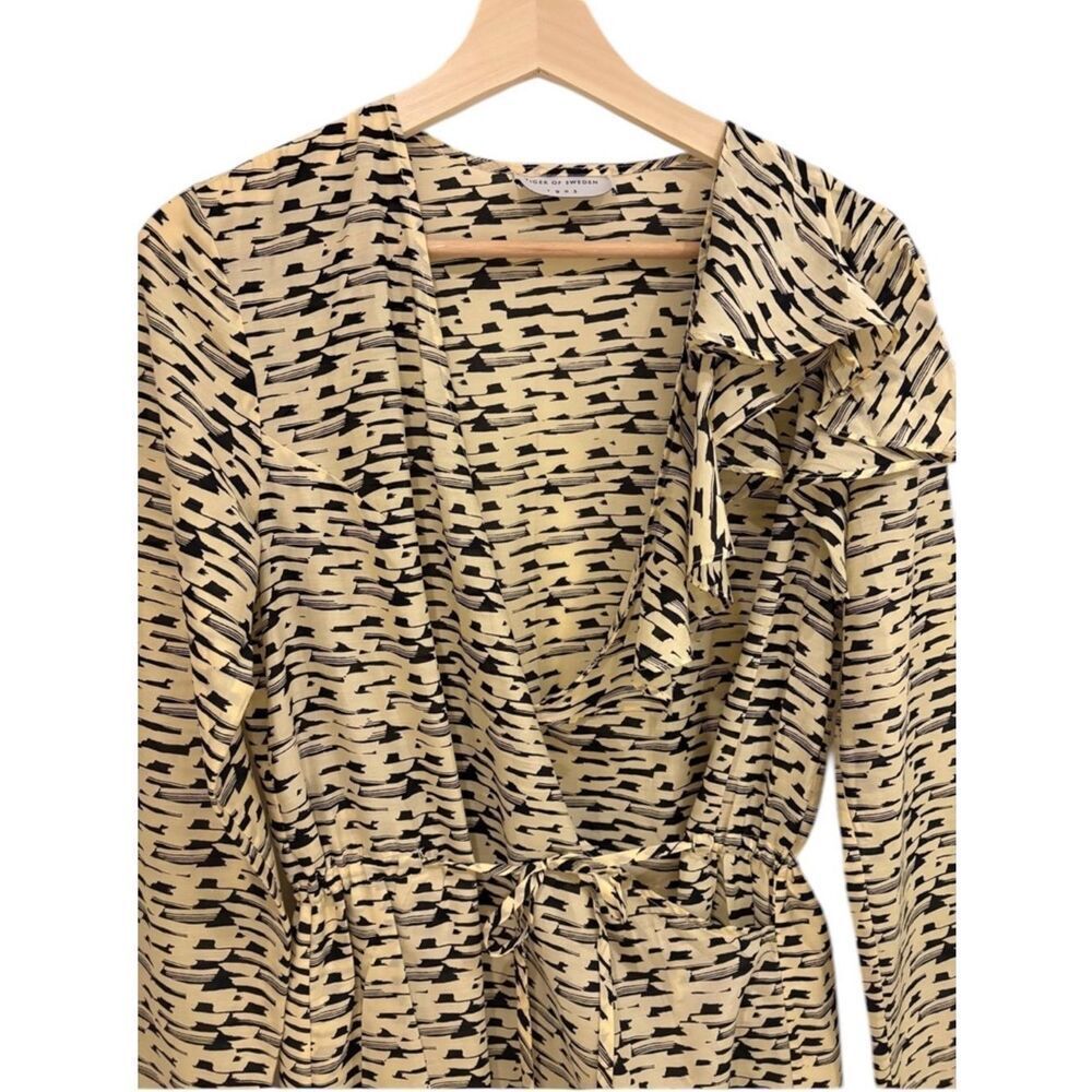 Tiger of Sweden Cream Speckled Long Sleeve Midi Dress size 36 ( small) - Picture 4 of 8